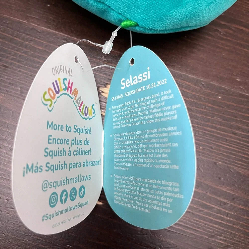 Squishmallows Selassi Teal & Cream Bird Plush